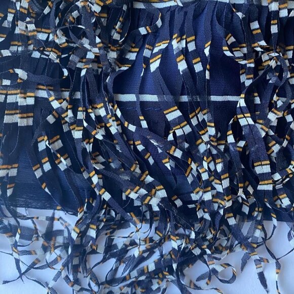 NWT Endless Rose Navy & Yellow Fringed Tiered Tank Top L - Picture 9 of 9